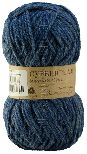 Пряжа Пехорка «Сувенирная» - (188 - Дымчато-синий меланж)