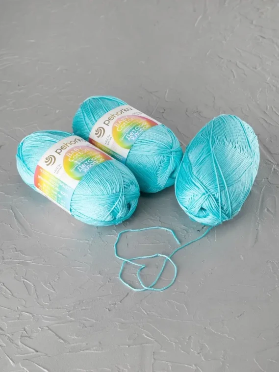 Пряжа Пехорка «Детский хлопок» - (63 - Льдинка)