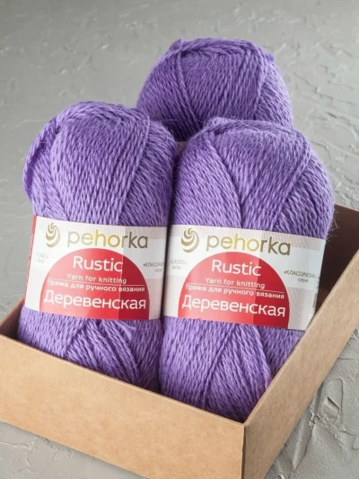 Пряжа Пехорка «Деревенская» - (516 - Персидская сирень)