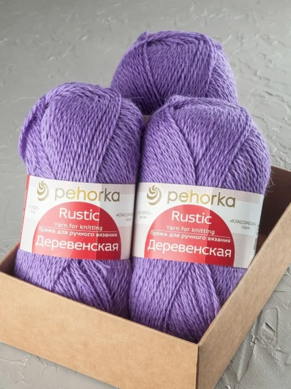 Пряжа Пехорка «Деревенская» - (516 - Персидская сирень)