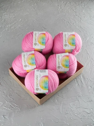 Пряжа Пехорка «Детский каприз» - (11 - Яр.розовый)