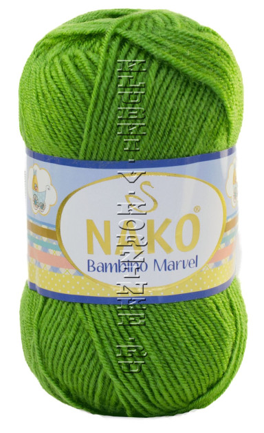 Пряжа NAKO "Bambino Marvel" - (9032 - Зеленое яблоко)