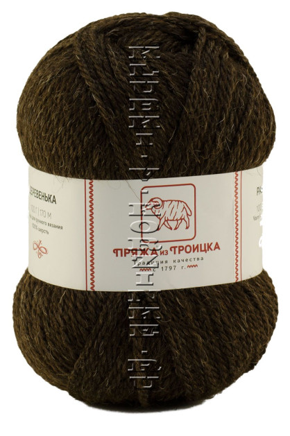 Троицкая пряжа «Деревенька» - (3659 - Темно-коричневый)