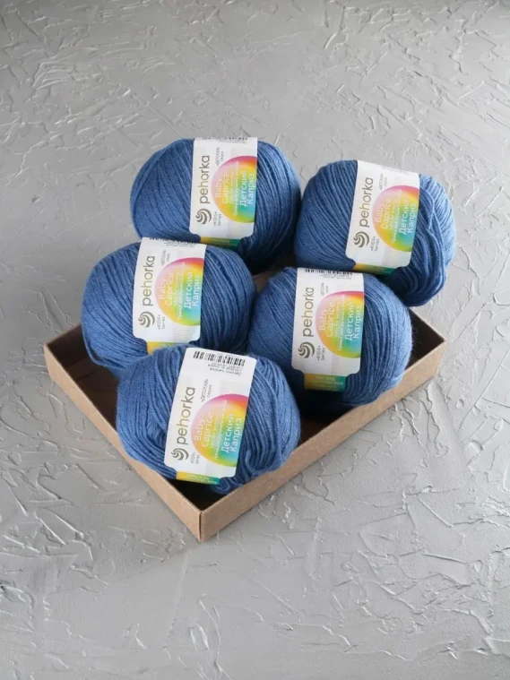 Пряжа Пехорка «Детский каприз» - (100 - Корол.синий)