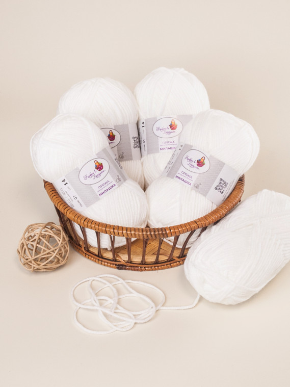 Пряжа «Милашка» - (01 - Белый)