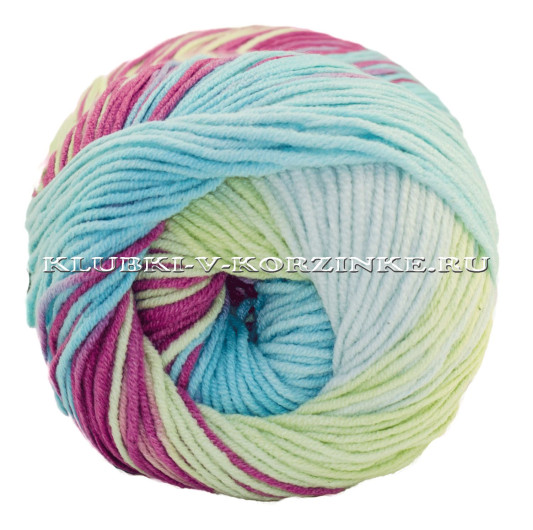 Пряжа Cotton Gold  Batik Alize - (6519 - Бирюзовый, фуксия)