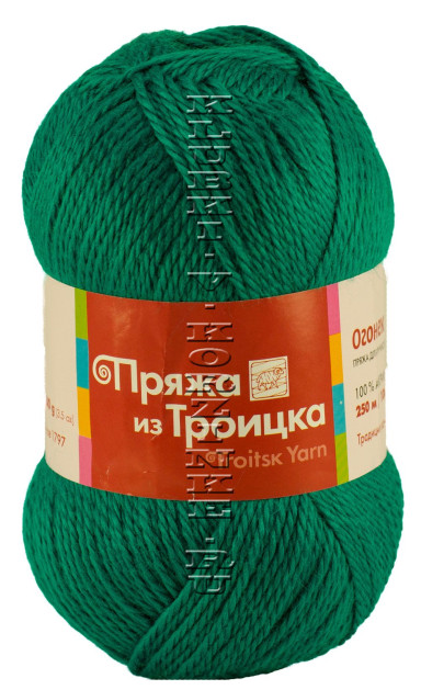 Пряжа Троицкая «Огонек» - (755 - Зеленая бирюза)