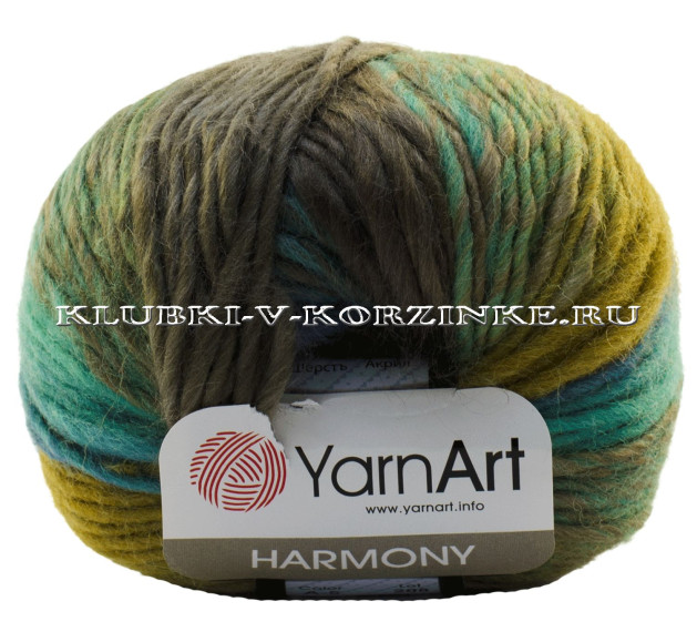 Пряжа YarnArt Harmony - (A-5 - Горчичный, беж, бирюза)