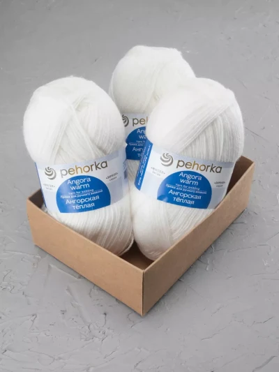 Пряжа Пехорка «Ангорская теплая» - (01 - Белый)
