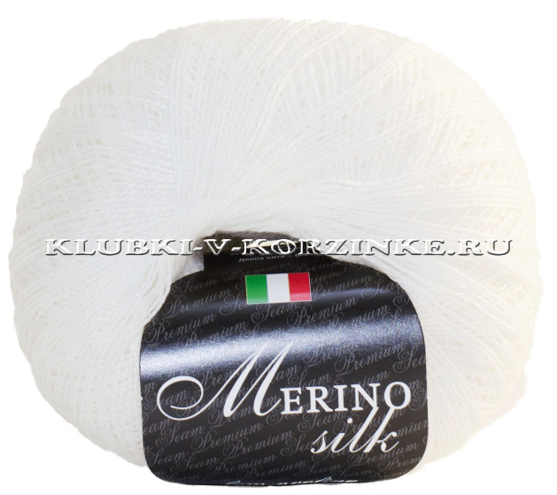 Пряжа Merino silk 50 Seam - (01 - Белый)
