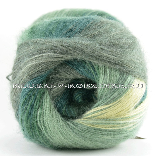 Пряжа ANGORA GOLD BATIK Alize - (4336 - Зеленый, салатовый, кремовый)