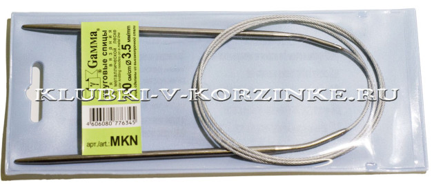 Спицы круговые металлические №3,5 100 см Gamma, арт.MKN  