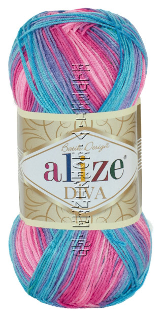 Пряжа Diva Batik Alize - (4537 - Розовый, сиреневый, бирюза)