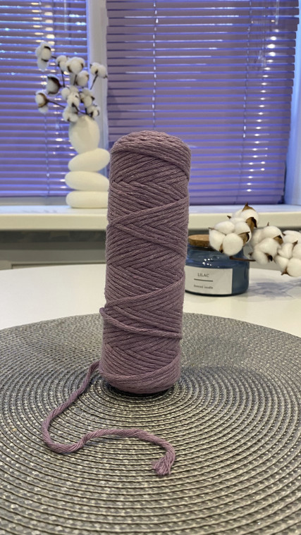 Шпагат крученый хлопковый 2 мм 100 м - (2139 - Сирень)