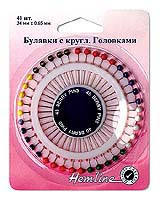 Булавки с круглыми головками - ягодка 40 шт. HEMLINE