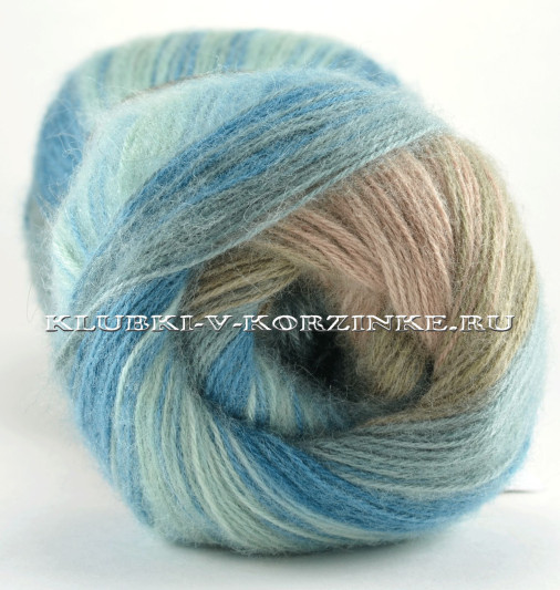 Пряжа ANGORA GOLD BATIK Alize - (4337 - Бирюзовый, коричневый, салатовый)