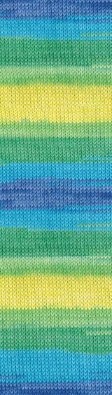 Пряжа BELLA BATIK Alize - (4150 - Голубой, бирюзовый, желтый)