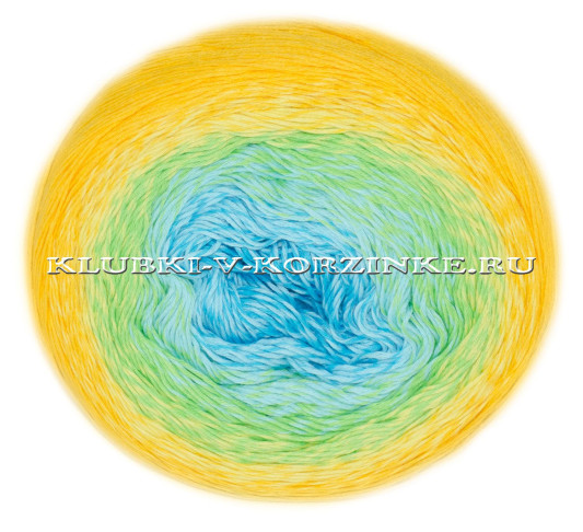 Пряжа YarnArt Rosegarden - (310 - Оранжевый, салатовый, голубой)