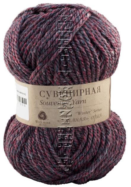 Пряжа Пехорка «Сувенирная» - (780 - Сиренево-малиновый меланж)