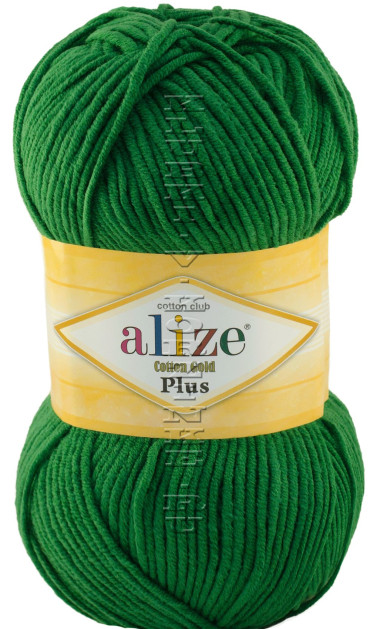 Пряжа Cotton Gold Plus Alize - (118 - Зеленая трава)