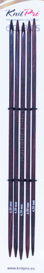 Спицы KnitPro Cubics чулочные квадратные деревянные №4,5, 20 см (арт.25113)