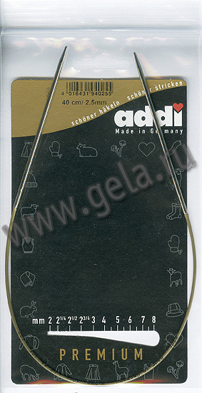 Спицы ADDI круговые супергладкие №2,5, 40 см