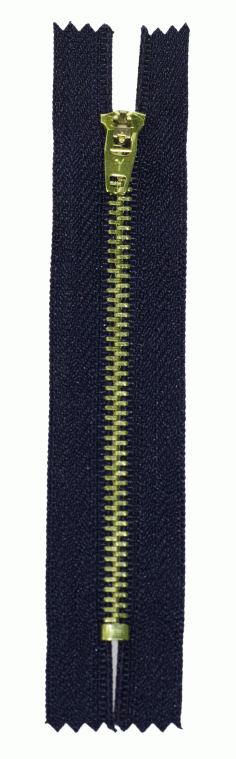 Молния металл латунь джинсовая н/р GMD-941 Gamma, тип 4, 12 см (318 - Т.синий)