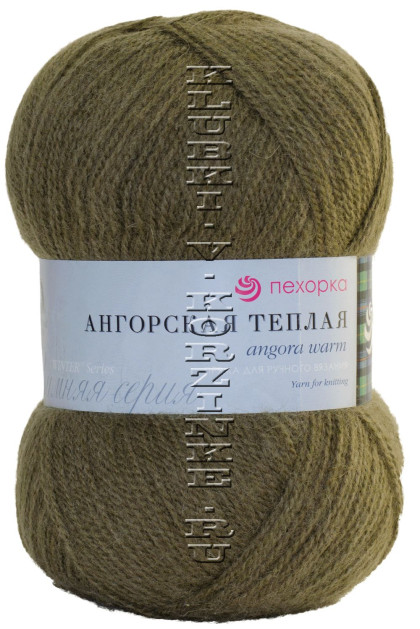 Пряжа Пехорка «Ангорская теплая» - (478 - Защитный)