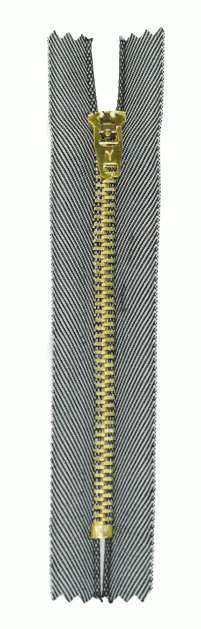 Молния металл латунь джинсовая н/р GMD-941 Gamma, тип 4, 12 см (321 - Деним)