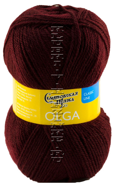 Пряжа Семеновская «Ольга» - (13 - Бордо)