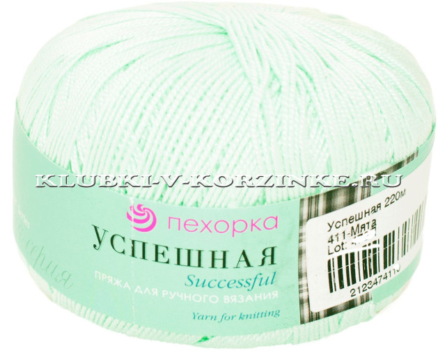 Пряжа Пехорка «Успешная» - (411 - Мята)