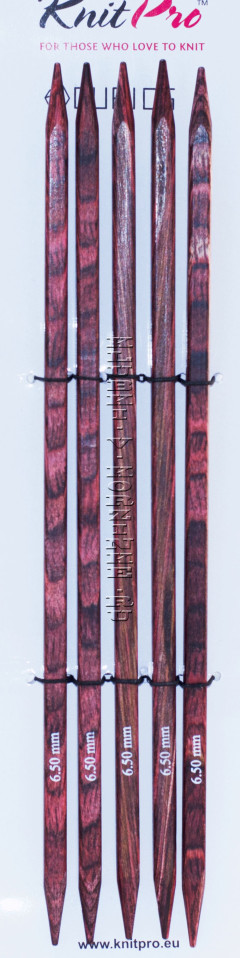 Спицы KnitPro Cubics чулочные квадратные деревянные №6,5, 20 см (арт.25117)