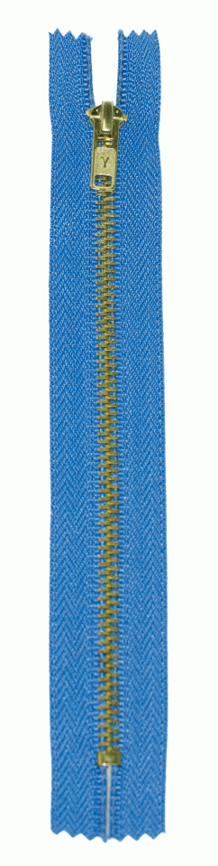 Молния металл латунь джинсовая н/р GMD-941 Gamma, тип 4, 18 см (185 - Небесно - синий)