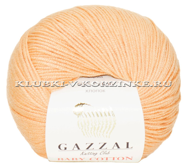 Пряжа GAZZAL (Газзал) Baby Cotton - (3465 - Бледно - коралловый)