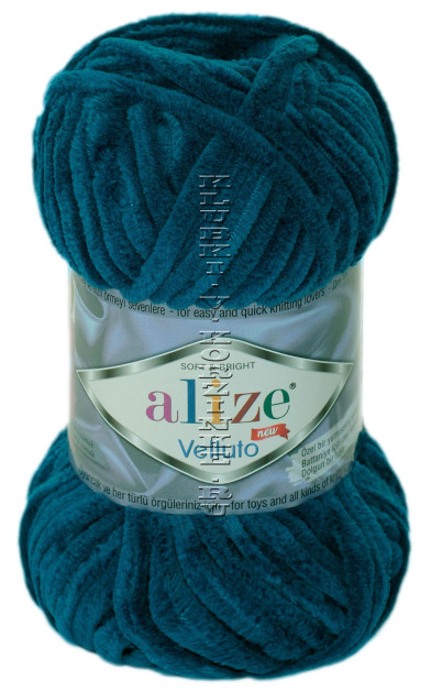 Пряжа Velluto Alize - (646 - Петроль)