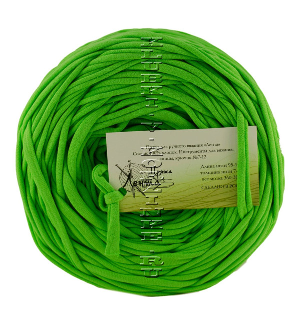 Трикотажная пряжа «Лента» - (Зеленое яблоко)