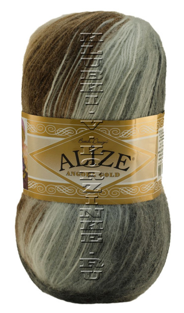Пряжа ANGORA GOLD BATIK Alize - (5742 - Белый, серый, коричневый)