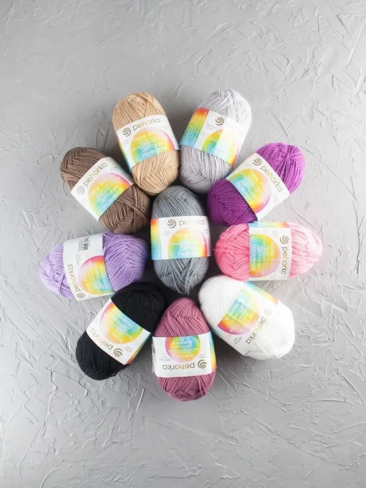 Набор пряжи Пехорка «Детская новинка» Ассорти 4