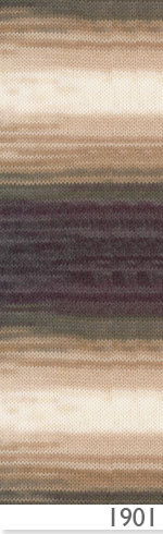 Пряжа ANGORA GOLD BATIK Alize - (1901 -Белый, беж, коричневый)