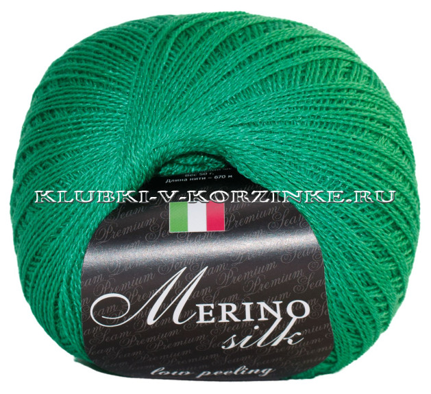 Пряжа Merino silk 50 Seam - (26 - Зелёный)