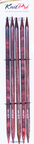 Спицы KnitPro Cubics чулочные квадратные деревянные №8, 20 см (арт.25119)