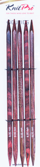 Спицы KnitPro Cubics чулочные квадратные деревянные №8, 20 см (арт.25119)