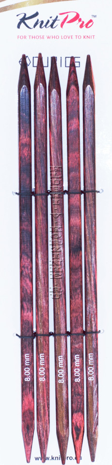 Спицы KnitPro Cubics чулочные квадратные деревянные №8, 20 см (арт.25119)