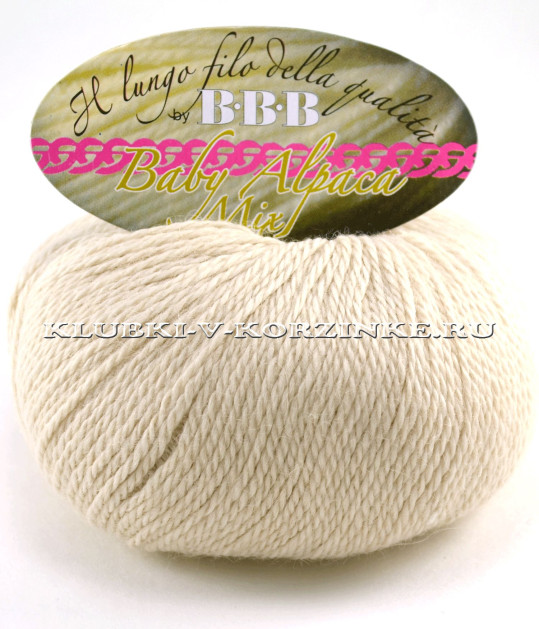 Пряжа Baby Alpaca Mix BBB - (8233 - Светло-бежевый)