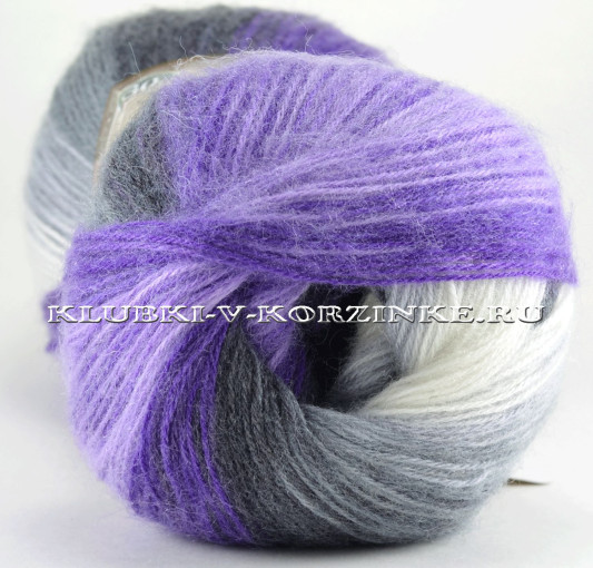 Пряжа ANGORA GOLD BATIK Alize - (4306 - Белый, т.серый, сиреневый)