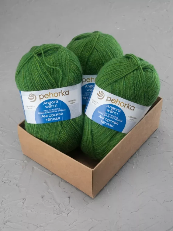 Пряжа Пехорка «Ангорская теплая» - (119 - Горох)