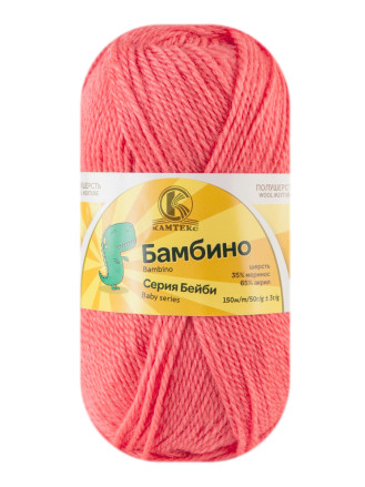 Пряжа Камтекс «Бамбино» - (116 - Коралл неон)