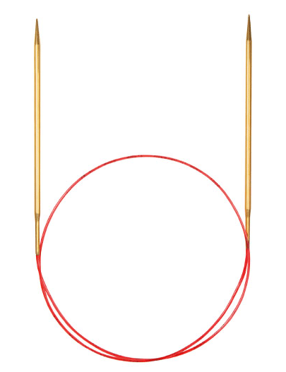 Спицы круговые ADDI №3 с удлиненным кончиком позолоченные 100 см, для тонкой пряжи