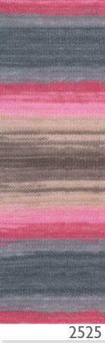 Пряжа ANGORA GOLD BATIK Alize - (2525 - Серый, розовый, беж)