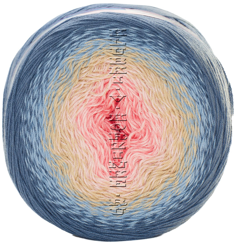 Пряжа Flowers YarnArt (262 Джинс, голубой, беж, розовый) купить в